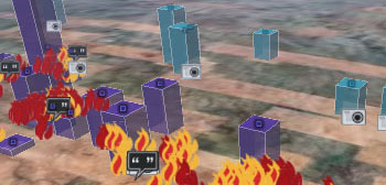 Screenshot - Use of color in the Crisis in Darfur layer