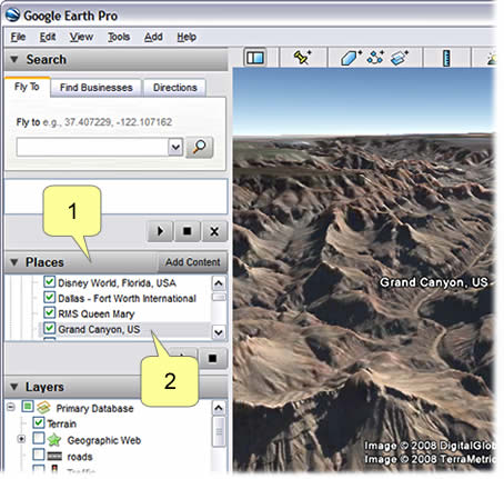 Zoom in Using a Placemark