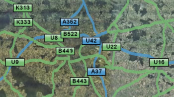 Major highways for the states in view