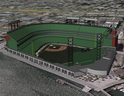 Modèle Google SketchUp du parc AT&T à San Francisco