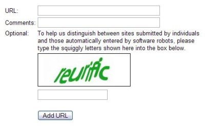 Formulário para adicionar seu URL