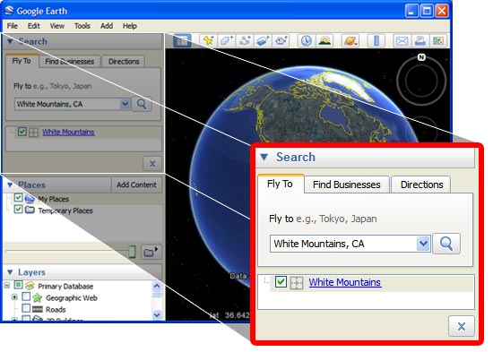 Google Earth tools