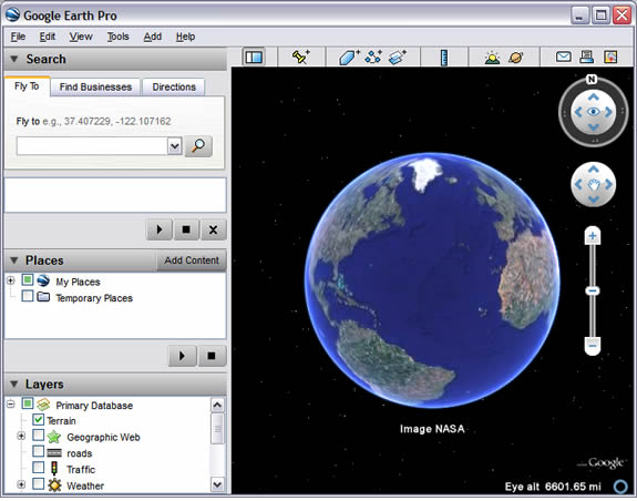 Google Earth 3D viewer