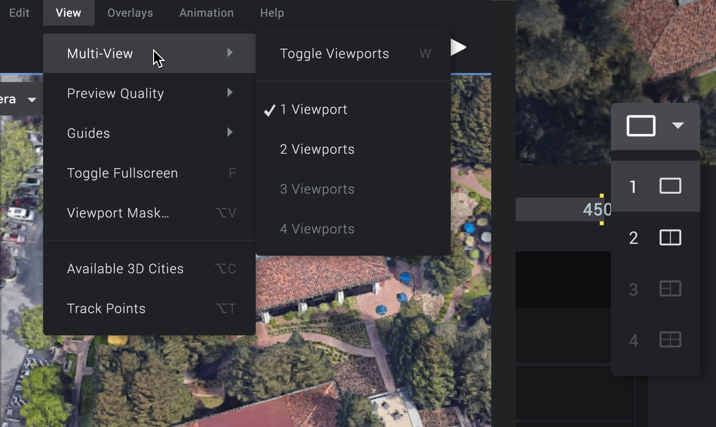 Activation du mode Multi-View dans le menu