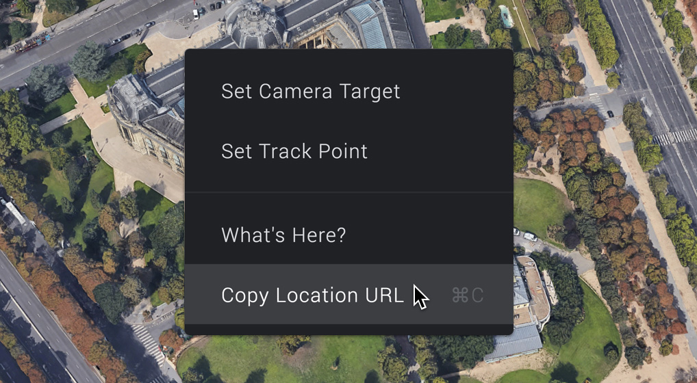 Copying a location URL